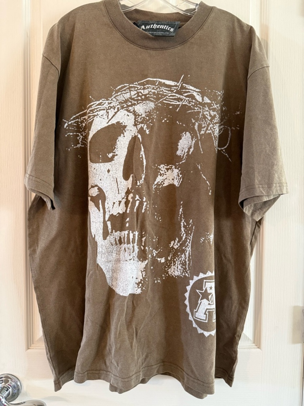 Authentics Brown Graphic Skull Tee - Men’s Casual Shirt